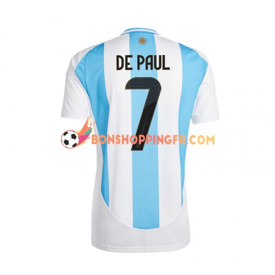 Maillot Domicile Argentine De Paul 7 Copa America 2024 Manches Courtes Homme