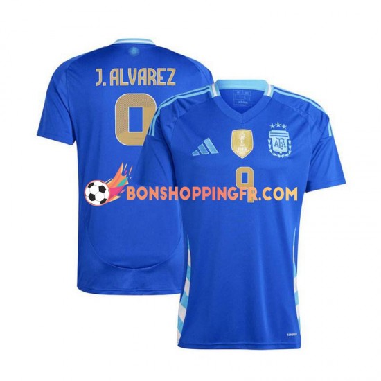 Maillot Extérieur Argentine Julian Alvarez 9 Copa America 2024 Manches Courtes Homme