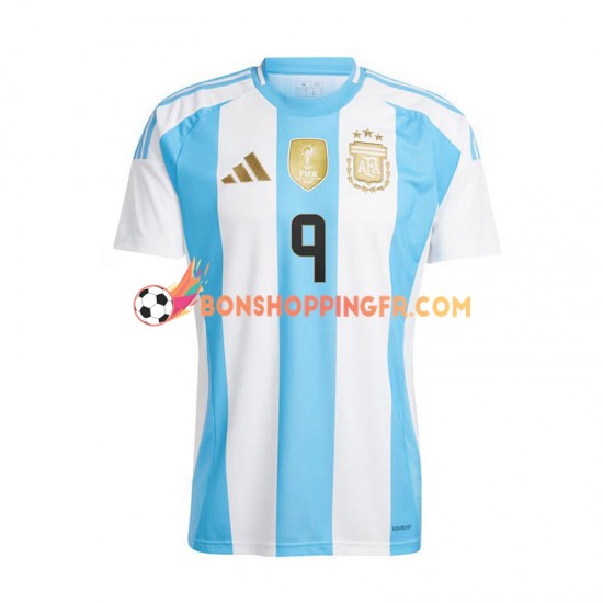 Maillot Domicile Argentine Julian Alvarez 9 Copa America 2024 Manches Courtes Homme