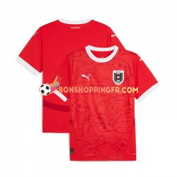 Maillot Domicile Autriche Euro 2024 Rouge Manches Courtes Homme