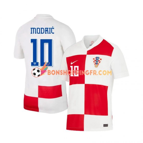 Maillot Domicile Croatie Luca Modric 10 Euro 2024 Manches Courtes Homme
