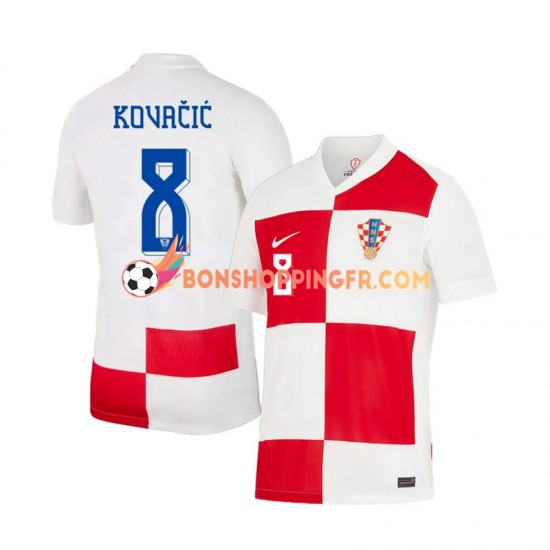 Maillot Domicile Croatie Mateo Kovacic 8 Euro 2024 Manches Courtes Homme