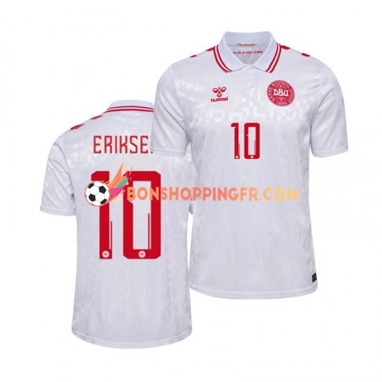 Maillot Extérieur Danemark Eriksen 10 Euro 2024 Manches Courtes Homme