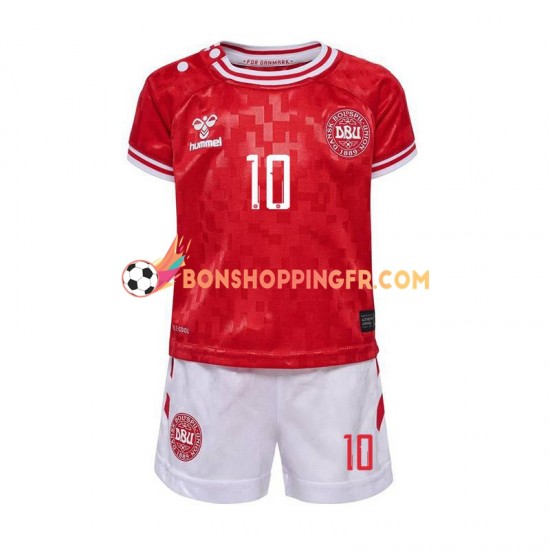 Maillot Domicile Danemark Eriksen 10 Euro 2024 Manches Courtes Jeune Enfant(+shorts)