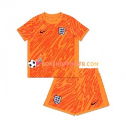 Maillot Domicile Angleterre Gardien Euro 2024 Orange Manches Courtes Jeune Enfant(+shorts)