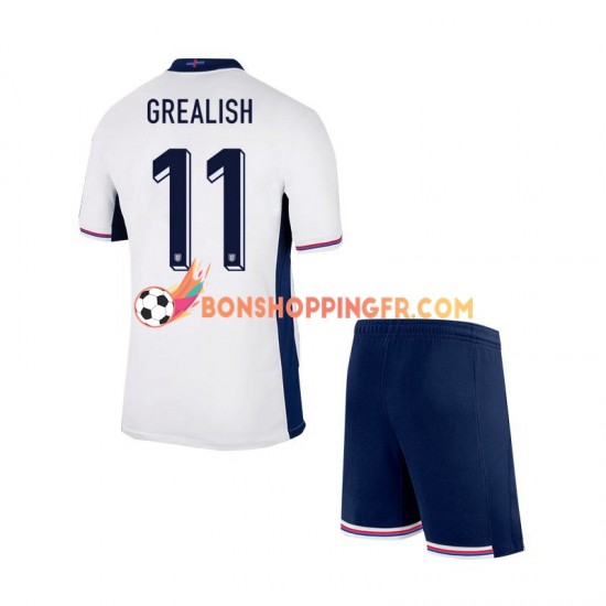 Maillot Domicile Angleterre Jack Grealish Euro 2024 Manches Courtes Jeune Enfant(+shorts)