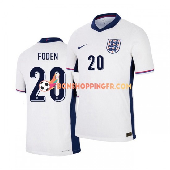 Maillot Domicile Angleterre Phil Foden 20 Euro 2024 Manches Courtes Homme