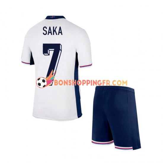 Maillot Domicile Angleterre SAKA 7 Euro 2024 Manches Courtes Jeune Enfant(+shorts)