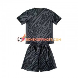 Maillot Extérieur France Gardien Euro 2024 Noir Manches Courtes Jeune Enfant(+shorts)