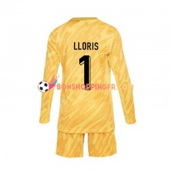 Maillot Domicile France Gardien Hugo Lloris 1 Euro 2024 Jaune Manches Longues Jeune Enfant(+shorts)