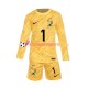 Maillot Domicile France Gardien Hugo Lloris 1 Euro 2024 Jaune Manches Longues Jeune Enfant(+shorts)