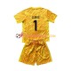 Maillot Domicile France Gardien Hugo Lloris 1 Euro 2024 Jaune Manches Courtes Jeune Enfant(+shorts)