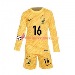 Maillot Domicile France Gardien Mike Maignan 16 Euro 2024 Jaune Manches Longues Jeune Enfant(+shorts)