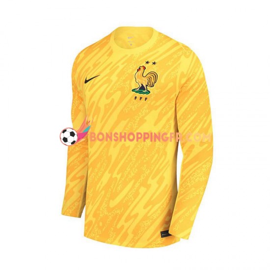 Maillot Domicile France Gardien Euro 2024 Jaune Manches Longues Homme