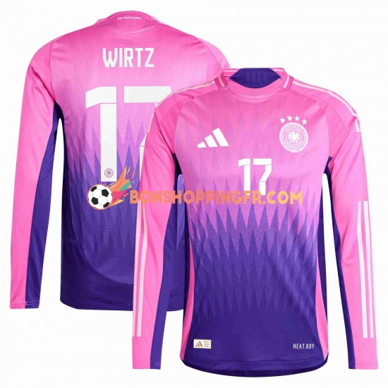 Maillot Extérieur Allemagne Florian Wirtz 17 Euro 2024 Manches Longues Homme