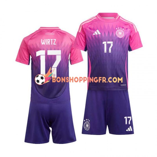 Maillot Extérieur Allemagne Florian Wirtz 17 Euro 2024 Manches Courtes Jeune Enfant(+shorts)