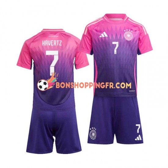 Maillot Extérieur Allemagne Kai Havertz 7 Euro 2024 Manches Courtes Jeune Enfant(+shorts)