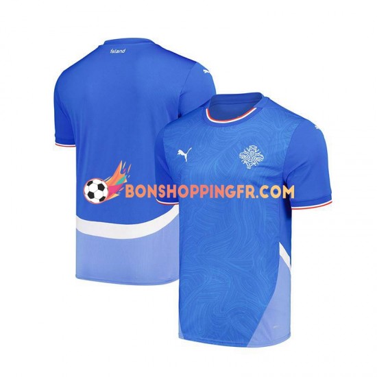 Maillot Domicile Islande 2024 Bleu Manches Courtes Homme