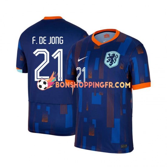 Maillot Extérieur Pays-Bas Frenkie de Jong 21 Euro 2024 Manches Courtes Homme