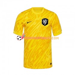 Maillot Extérieur Pays-Bas Gardien Euro 2024 Jaune Manches Courtes Homme