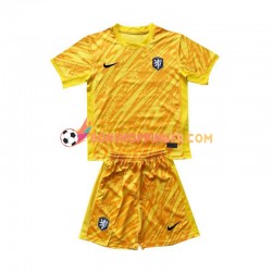 Maillot Extérieur Pays-Bas Gardien Euro 2024 Manches Courtes Jeune Enfant(+shorts)
