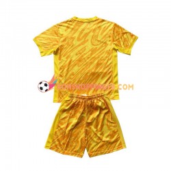 Maillot Extérieur Pays-Bas Gardien Euro 2024 Manches Courtes Jeune Enfant(+shorts)