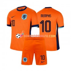 Maillot Domicile Pays-Bas Memphis Depay 10 Euro 2024 Manches Courtes Jeune Enfant(+shorts)