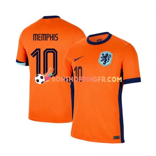 Maillot Domicile Pays-Bas Memphis Depay 10 Euro 2024 Manches Courtes Homme