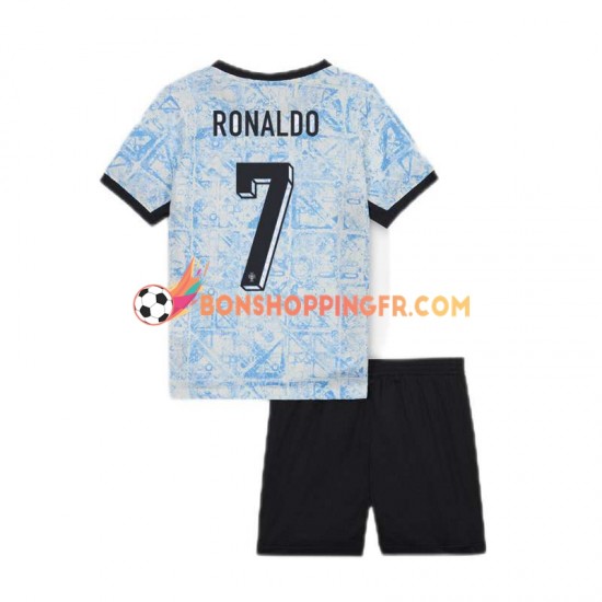 Maillot Extérieur Portugal Cristiano Ronaldo 7 Euro 2024 Manches Courtes Jeune Enfant(+shorts)