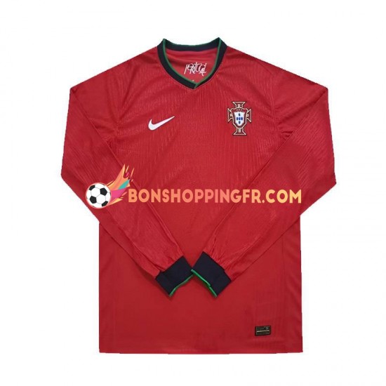 Maillot Domicile Portugal Euro 2024 Rouge Manches Longues Homme