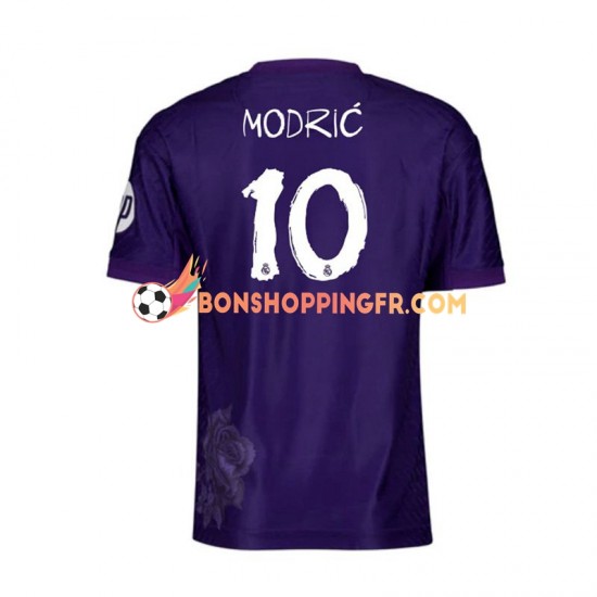 Maillot 4ème Real Madrid Lucas Modric 10 Y-3 2023-2024 Violet Manches Courtes Homme