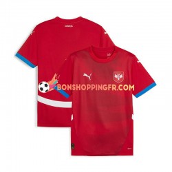 Maillot Domicile Serbie Euro 2024 Rouge Manches Courtes Homme