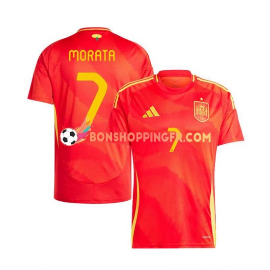 Maillot Domicile Espagne Alvaro Morata 7 Euro 2024 Manches Courtes Homme