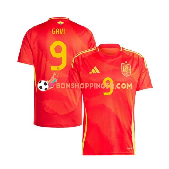 Maillot Domicile Espagne Gavi 9 Euro 2024 Manches Courtes Homme