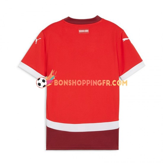 Maillot Domicile Suisse Euro 2024 Rouge Manches Courtes Homme