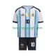 Maillot Domicile Argentine Lionel Messi 10 World Cup 2026 Manches Courtes Jeune Enfant(+shorts)