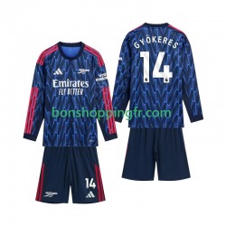 Maillot Extérieur Arsenal Gyokeres 14 2025-2026 Manches Longues Jeune Enfant(+shorts)
