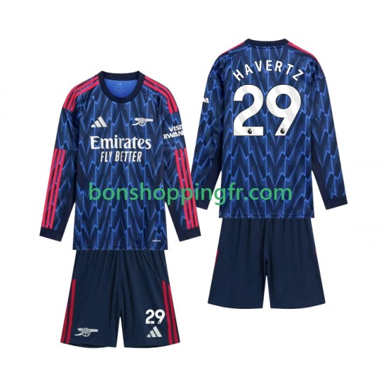 Maillot Extérieur Arsenal Havertz 29 2025-2026 Manches Longues Jeune Enfant(+shorts)