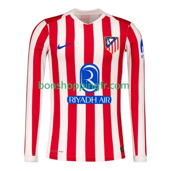 Maillot Domicile Atlético Madrid 2025-2026 Manches Longues Homme