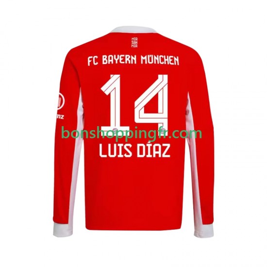 Maillot Domicile Bayern Munich Luis Diaz 14 2025-2026 Manches Longues Homme