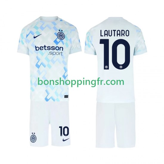 Maillot Extérieur Inter Milan Lautaro Martinez 10 2025-2026 Manches Courtes Jeune Enfant(+shorts)