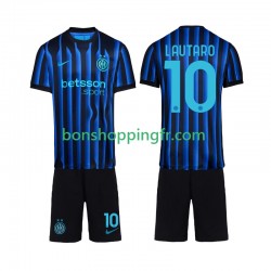 Maillot Domicile Inter Milan Lautaro Martinez 10 2025-2026 Manches Courtes Jeune Enfant(+shorts)