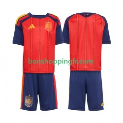 Maillot Domicile Espagne World Cup 2026 Manches Courtes Jeune Enfant(+shorts)