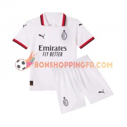 Maillot Extérieur AC Milan 2024-2025 Manches Courtes Jeune Enfant(+shorts)