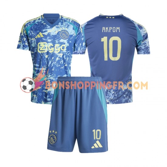 Maillot Extérieur Ajax Amsterdam Chuba Akpom 10 2024-2025 Manches Courtes Jeune Enfant(+shorts)