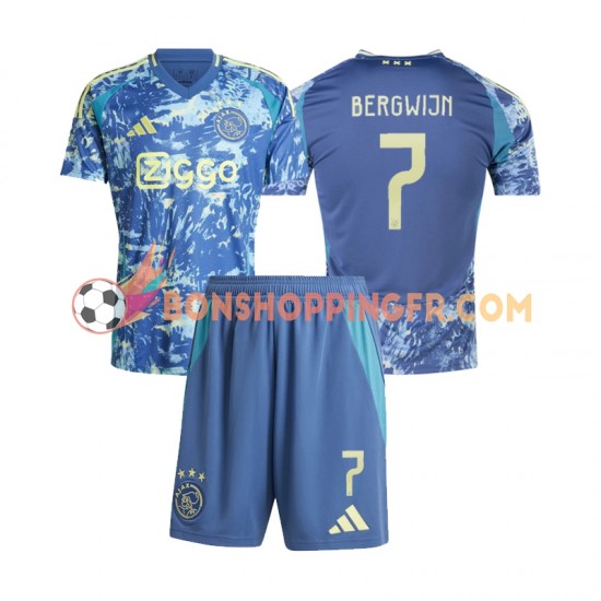 Maillot Extérieur Ajax Amsterdam Steven Bergwijn 7 2024-2025 Manches Courtes Jeune Enfant(+shorts)