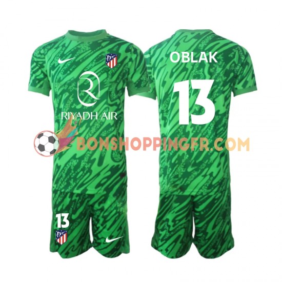 Maillot Extérieur Atlético Madrid Gardien Jan Oblak 13 2024-2025 Manches Courtes Jeune Enfant(+shorts)