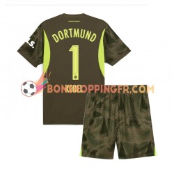 Maillot Extérieur Borussia Dortmund Gardien Gregor Kobel 1 2024-2025 Manches Courtes Jeune Enfant(+shorts)