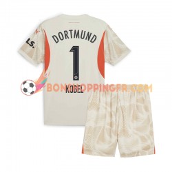 Maillot Domicile Borussia Dortmund Gardien Gregor Kobel 1 2024-2025 Manches Courtes Jeune Enfant(+shorts)