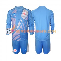 Maillot Domicile Costa Rica Gardien 2024 Bleu Manches Longues Jeune Enfant(+shorts)